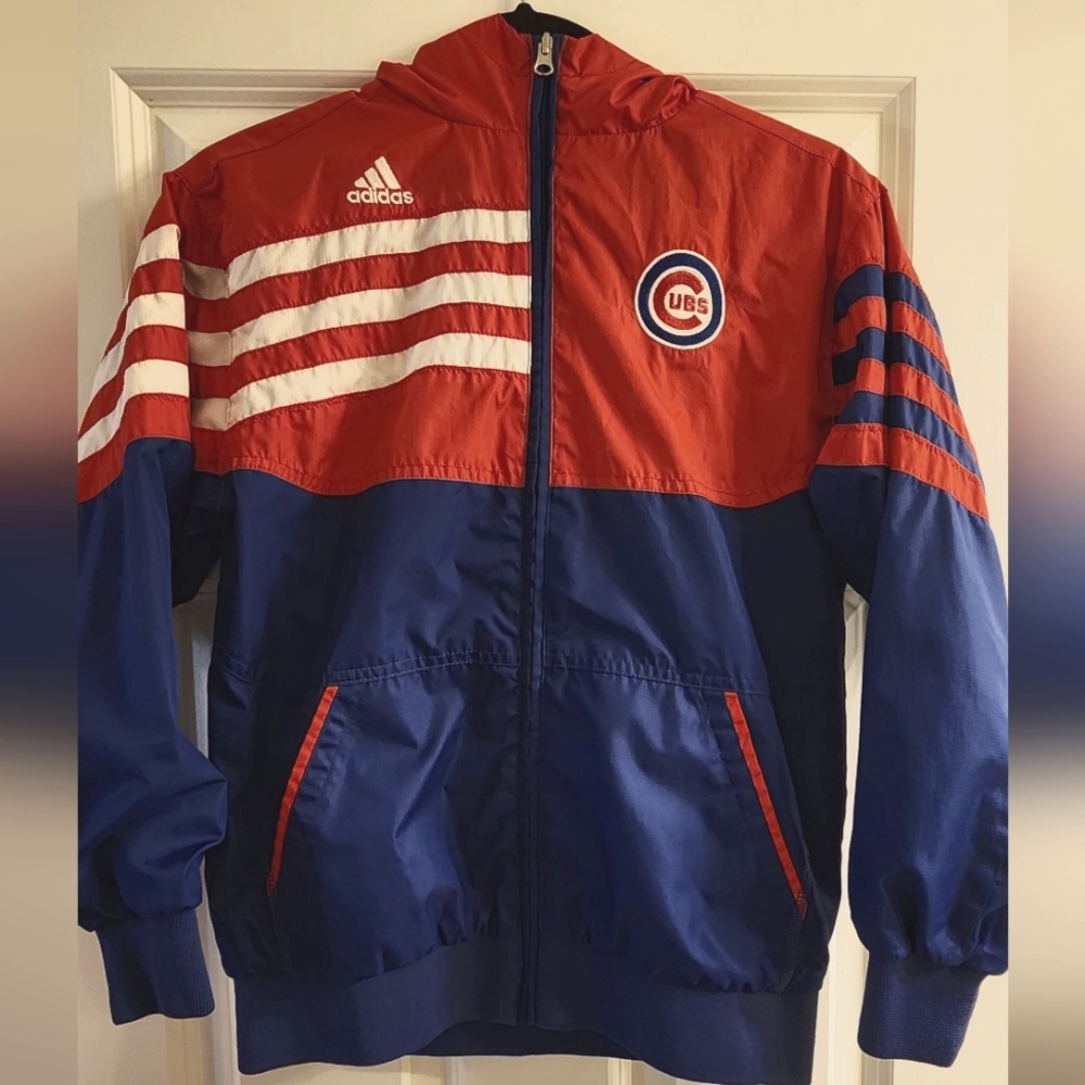Chicago Cubs Adidas Red and Blue Sports Jacket